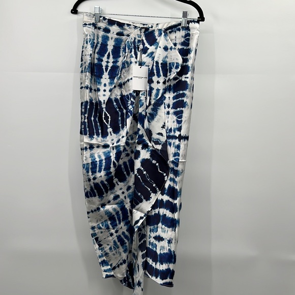 🆕Generation Love Nia Indigo Silk Spandex Tie Dye Faux Wrap Skirt Med Available - Picture 2 of 12